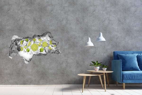 Autocolant 3D gaura cu priveliște cuburi de gheata Lime