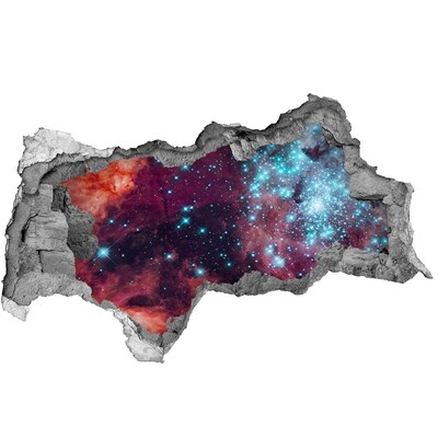 Autocolant gaură 3D Vedere cosmică printr-o gaură în perete