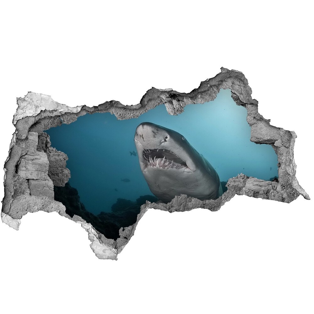 Autocolant 3D gaura cu priveliște rechin mare