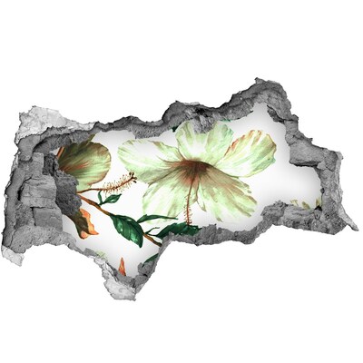 Autocolant de perete gaură 3D flori de hibiscus