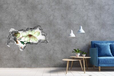 Autocolant de perete gaură 3D flori de hibiscus