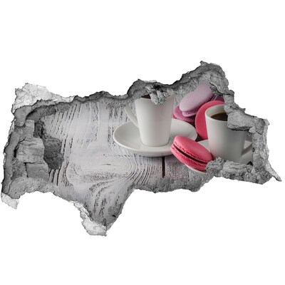 Autocolant 3D gaura cu priveliște Cafea și prăjituri