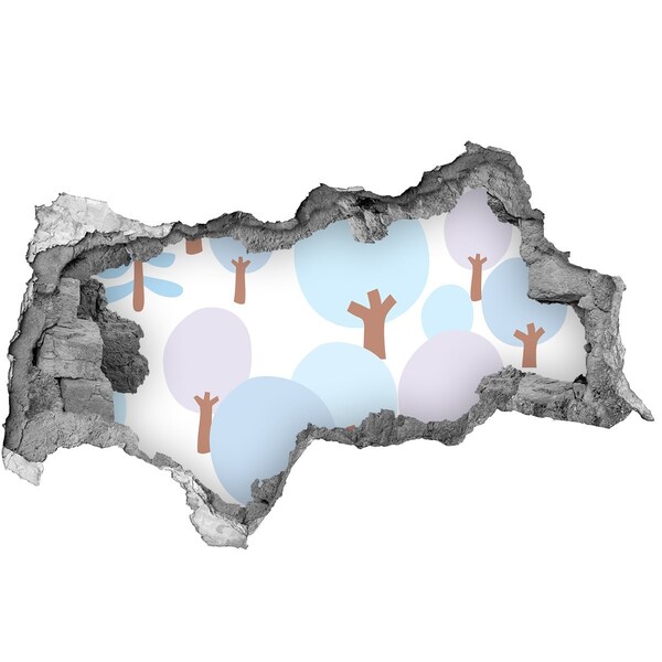 Fototapet un zid spart cu priveliște Peisaj cu copaci