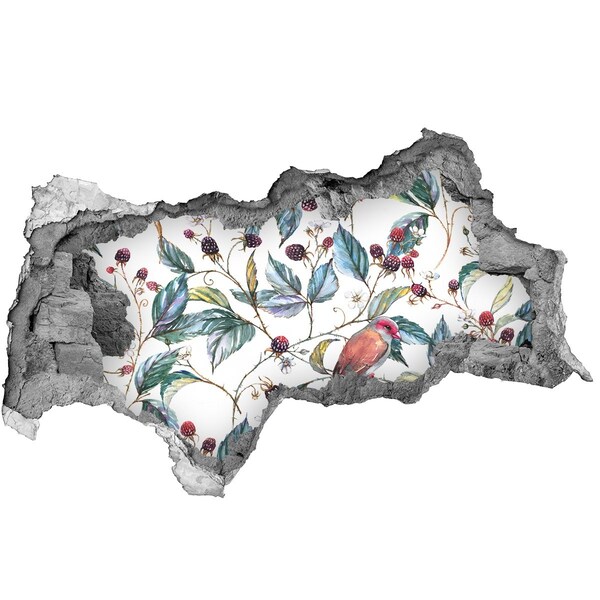 Autocolant autoadeziv gaură O pasăre printre mure