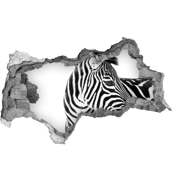 Autocolant 3D gaura cu priveliște Zebra în zăpadă