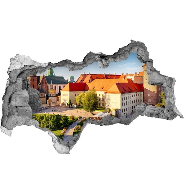 Autocolant 3D gaura cu priveliște Cracovia, Polonia