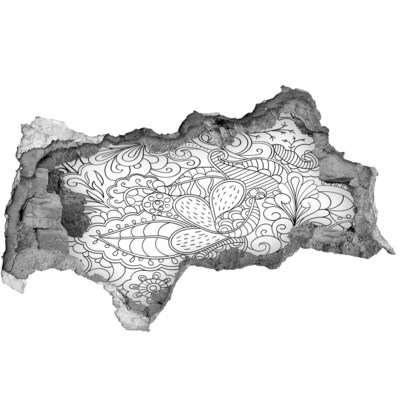 Autocolant un zid spart cu priveliște O lume colorată într-o gaură