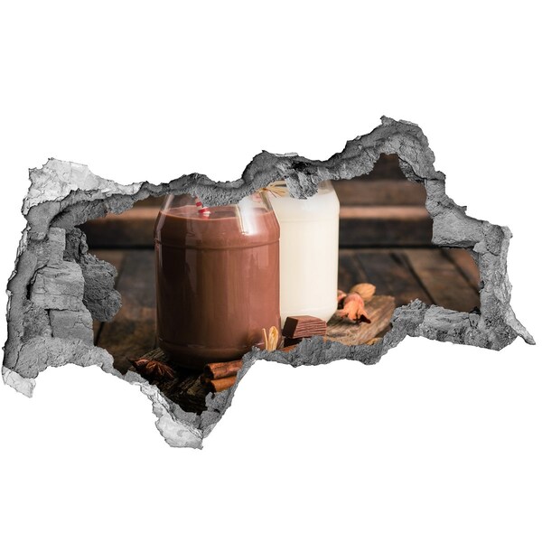 Autocolant 3D gaura cu priveliște Cocktail-uri în borcane