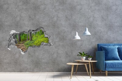 Autocolant 3D gaura cu priveliște drum forestier