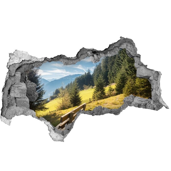 Autocolant gaură 3D Toamna în munți