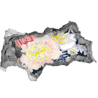 Fototapet un zid spart cu priveliște Grădina de flori din spatele zidului