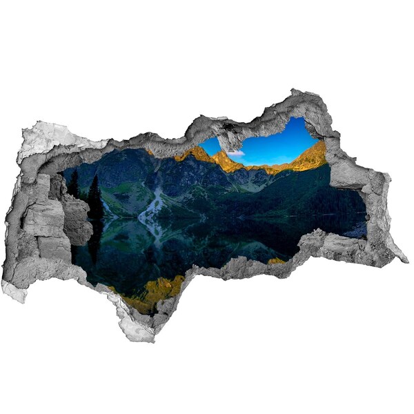 Autocolant un zid spart cu priveliște Peisaj montan cu un lac