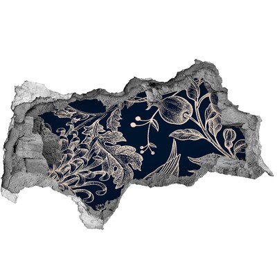 Autocolant de perete gaură 3D O pasăre pe fundalul vegetației