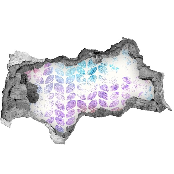 Fototapet 3D gaură în perete Gaură în modele florale de perete