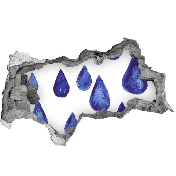 Autocolant un zid spart cu priveliște Picături de apă pe perete