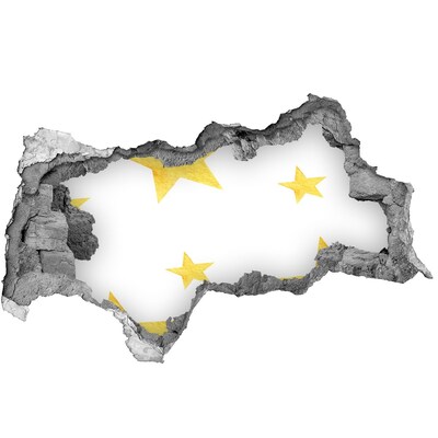 Autocolant un zid spart cu priveliște Stea aurie pe fundal alb