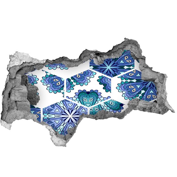 Autocolant de perete gaură 3D Model colorat pe perete