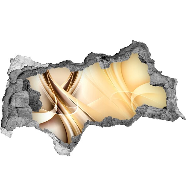 Autocolant gaură 3D Abstracție aurie într-o gaură din perete