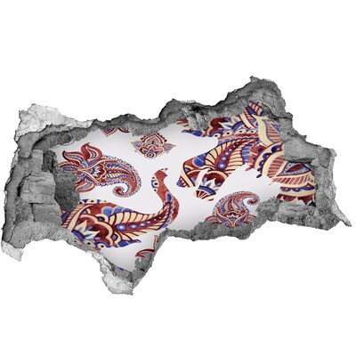 Autocolant gaură 3D Modele colorate într-o gaură din perete