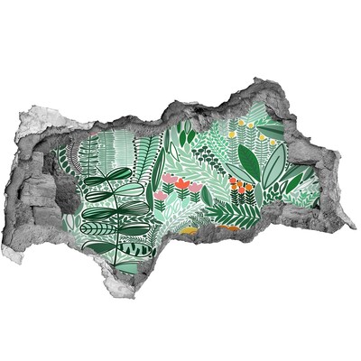 Autocolant de perete gaură 3D Grădina de flori „Gaură în perete”
