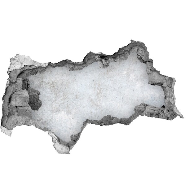 Autocolant de perete gaură 3D Un perete deteriorat cu un fundal albastru