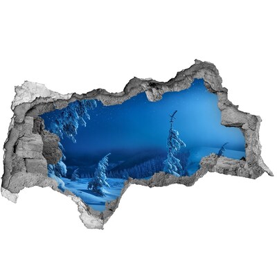 Autocolant gaură 3D Peisaj de iarnă în munți
