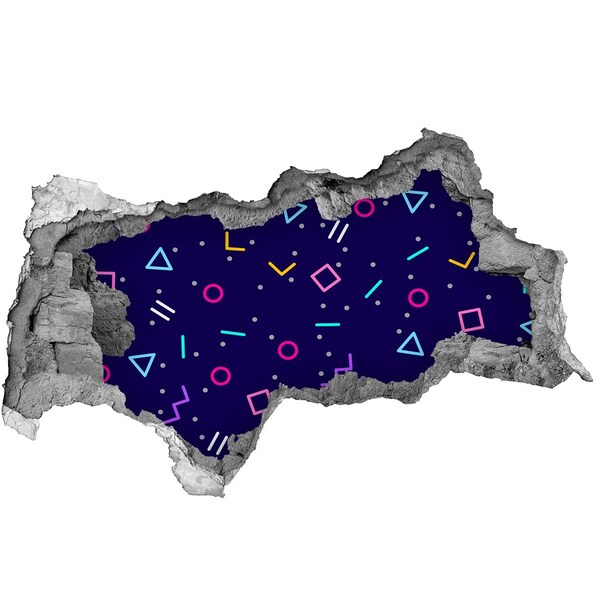 Autocolant un zid spart cu priveliște fundal geometrică