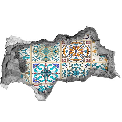 Fototapet 3D gaură în perete Plăci colorate în stil marocan