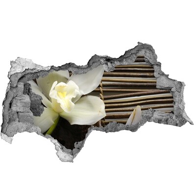 Autocolant de perete gaură 3D O oază florală printre pietre