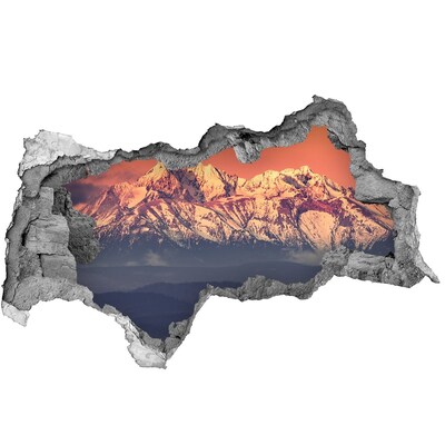 Autocolant de perete gaură 3D Sunrise Tatry