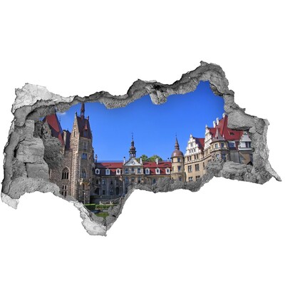 Autocolant de perete gaură 3D Un castel printre verdeață