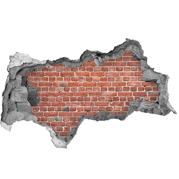 Fototapet 3D gaură în perete zid de cărămidă