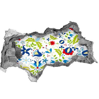 Autocolant autoadeziv gaură Model floral pe un fundal de beton