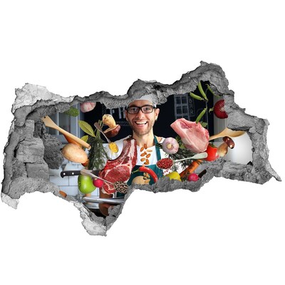 Autocolant autoadeziv gaură Nebunie în bucătărie