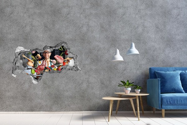 Autocolant autoadeziv gaură Nebunie în bucătărie