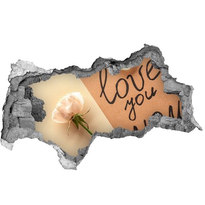 Autocolant de perete gaură 3D O floare în inima zidului