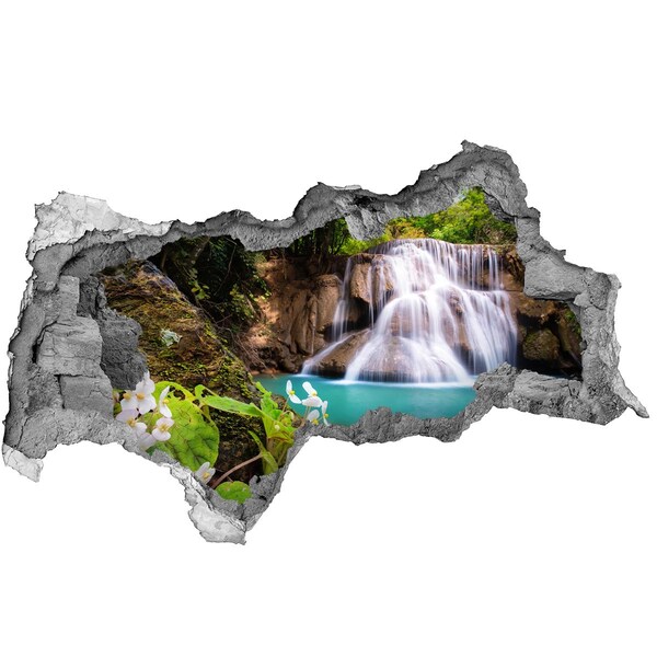 Fototapet 3D gaură în perete cascada Thailanda