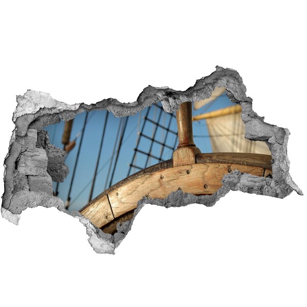 Autocolant un zid spart cu priveliște O navă pe mare