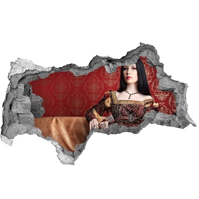 Autocolant de perete gaură 3D Prințesa în ruine