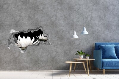 Fototapet un zid spart cu priveliște Flori de apă într-un iaz misterios