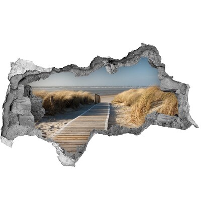 Autocolant gaură 3D Indicator către plajă