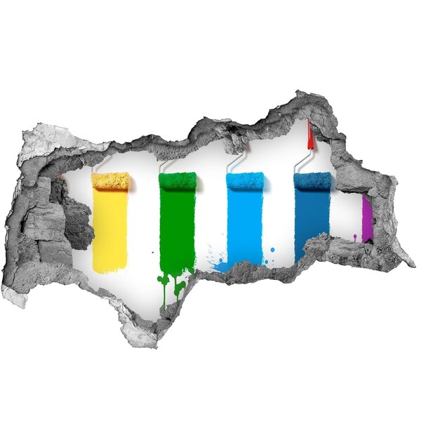 Fototapet 3D gaură în perete Pictura într-un stil nou