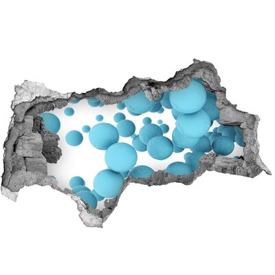 Autocolant gaură 3D Bule în spațiul albastru