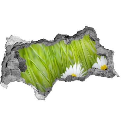 Autocolant un zid spart cu priveliște O floare într-o grădină verde