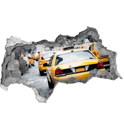 Autocolant 3D gaura cu priveliște Taxiurile din New York în acțiune