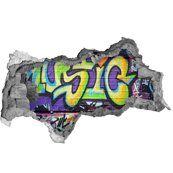 Autocolant gaură 3D Graffiti pe un perete deteriorat