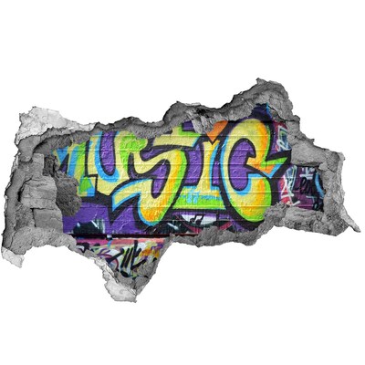 Autocolant gaură 3D Graffiti pe un perete deteriorat