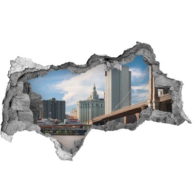 Autocolant de perete gaură 3D Vedere a orașului New York