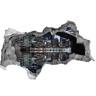 Autocolant 3D gaura cu priveliște Panoramă nocturnă a orașului