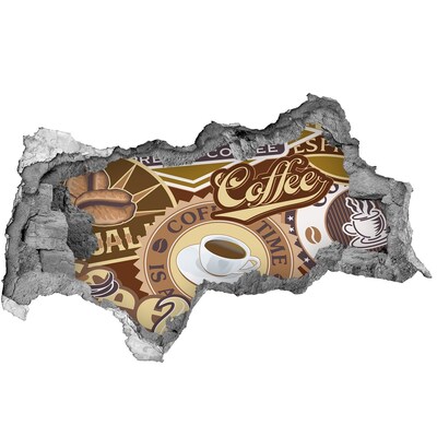 Autocolant de perete gaură 3D Plăcerea cafelei